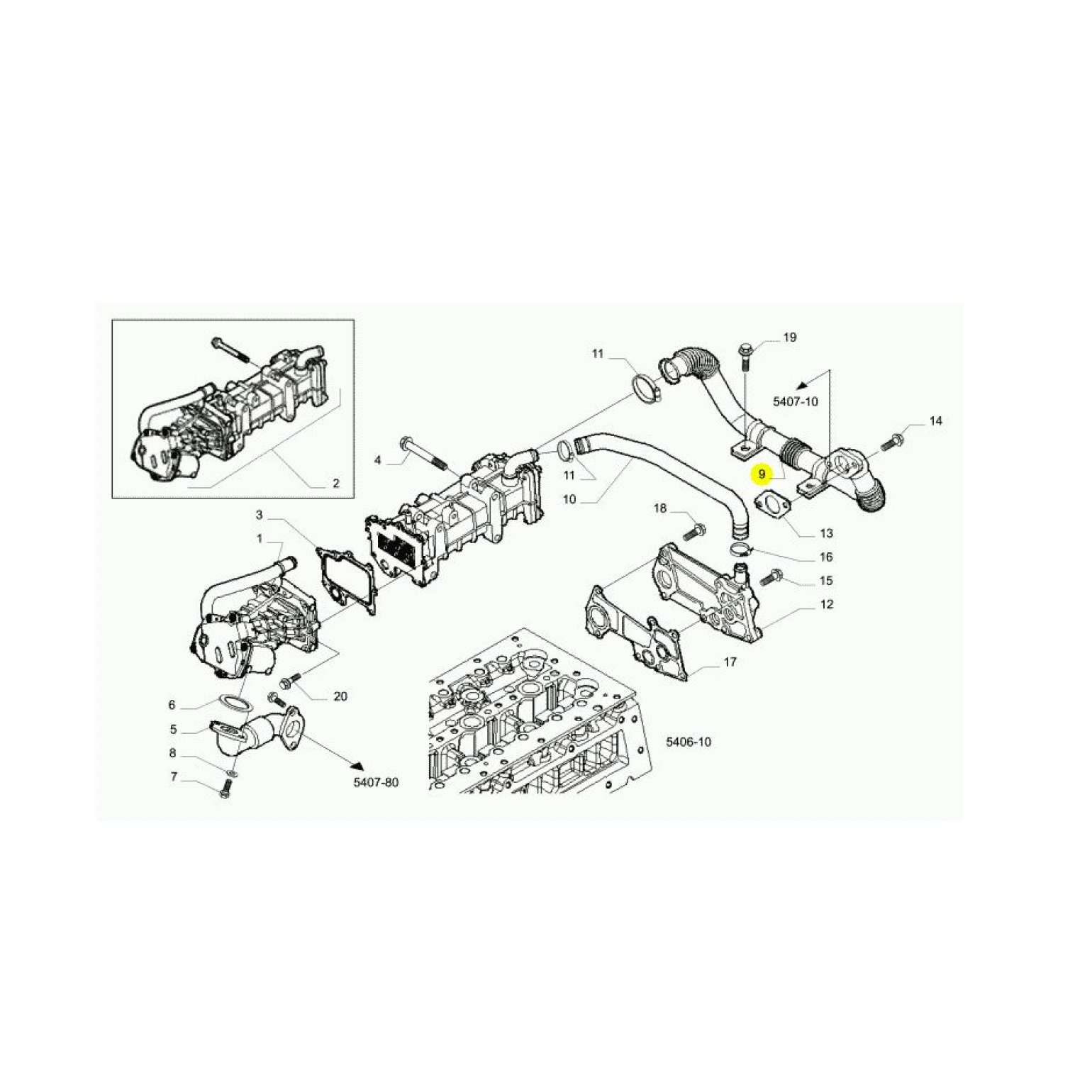 Tubo EGR 504330040 Iveco