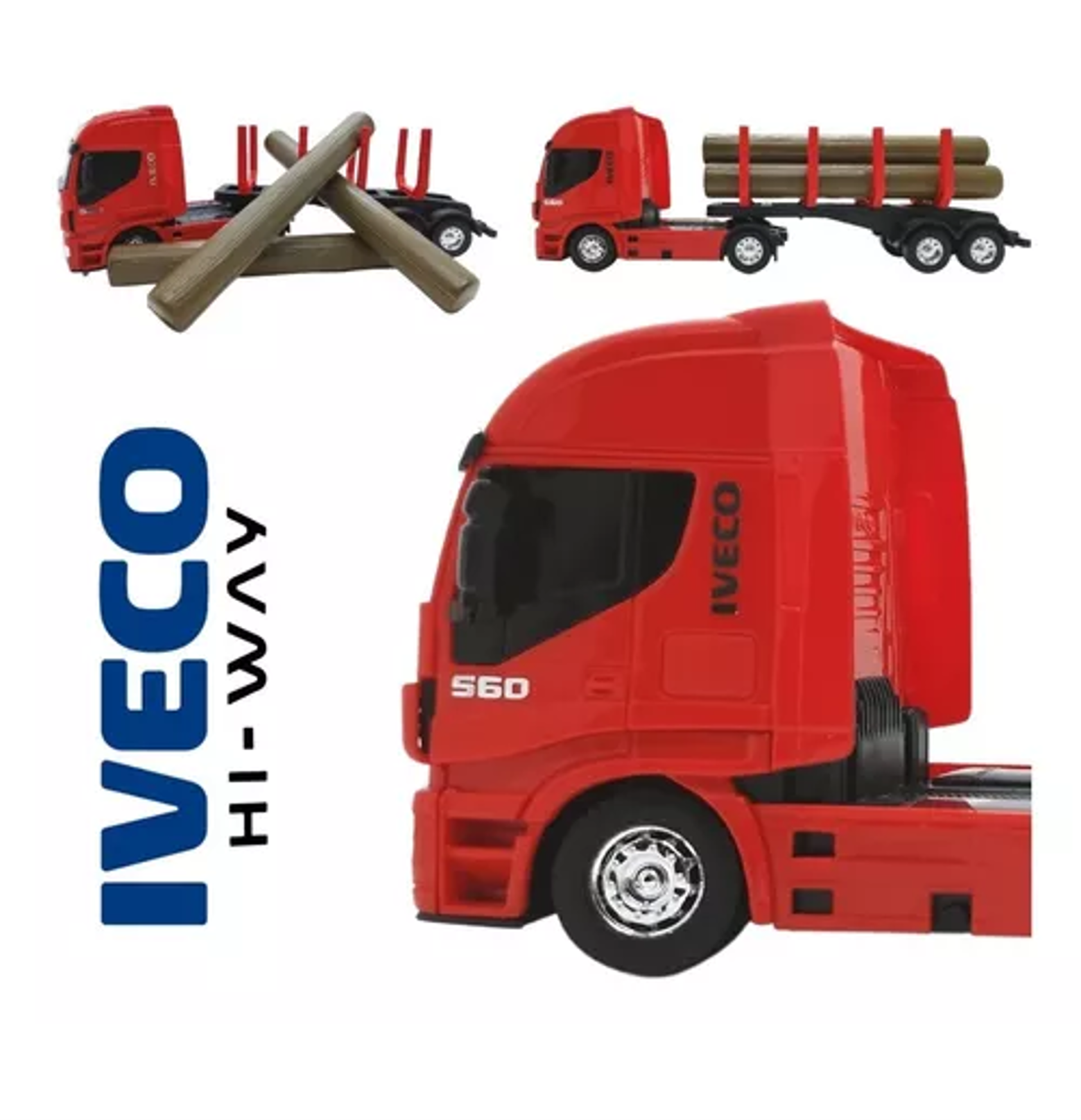 Miniatura Iveco Hi Way Tora Vermelho