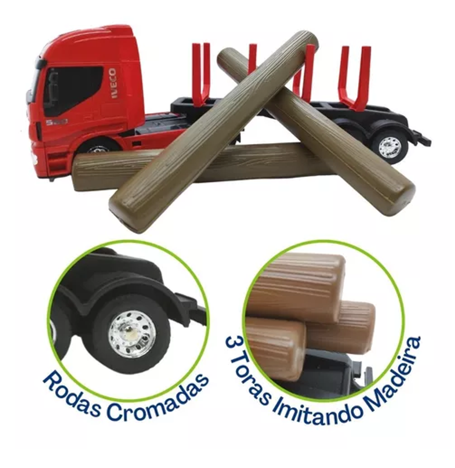 Miniatura Iveco Hi Way Tora Vermelho
