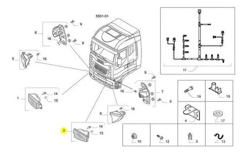 Farol Dianteiro Esquerdo Original Iveco T...