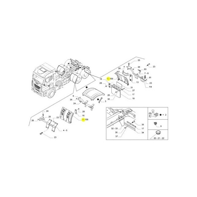 Para-lama Traseiro Stralis 5802257563 Iveco