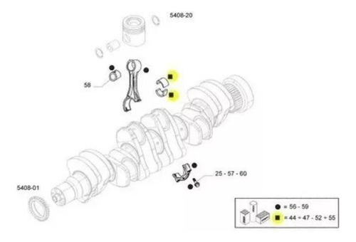 Bronzinas Biela Std Original Iveco Strali...