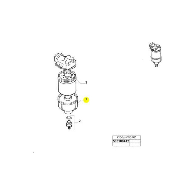 Copo do Filtro Racor Separador 7146867 Iveco